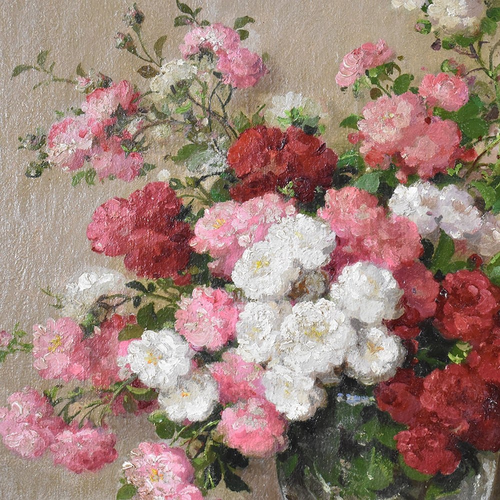 QF563 1 antique floral painting oil painting flowers still life art deco.jpg